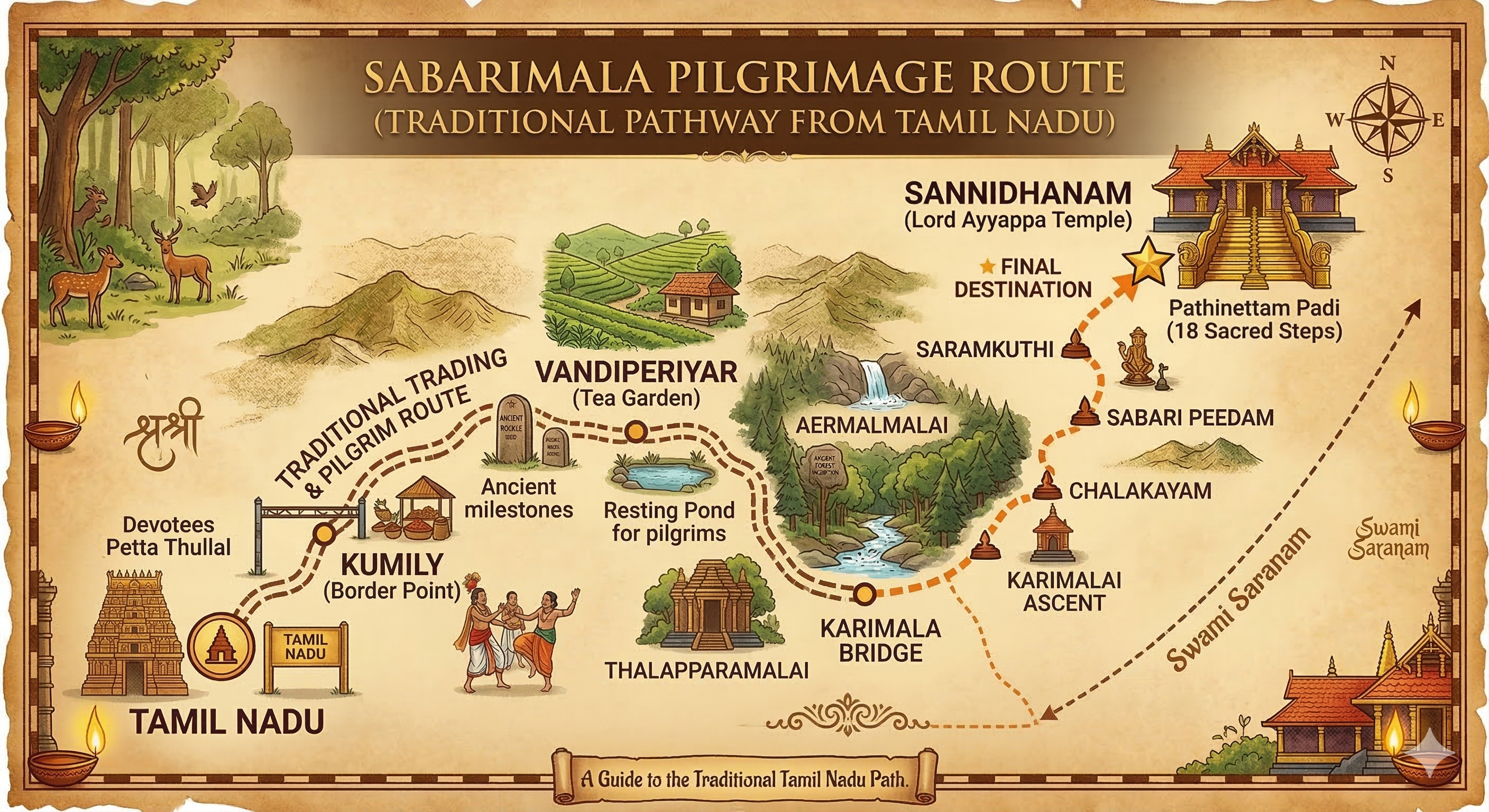 Traditional pathway from Vandiperiyar side